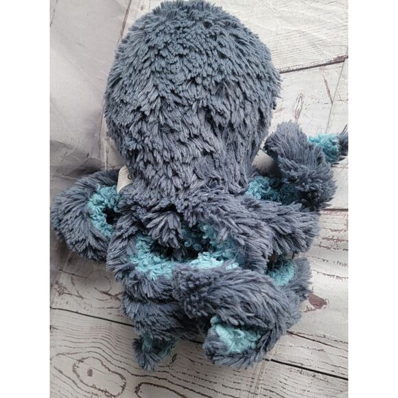 Manhattan Toy Co. Blue Two-Tone Eight Legged Octopus 12 In Long Stuffed Plush - Picture 4 of 6